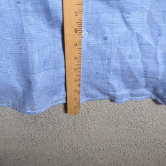 Lavane Camp Shirt Mens Size 4X Light BLue Geometric Regular Fit Open Collar NWT - Picture 6 of 10